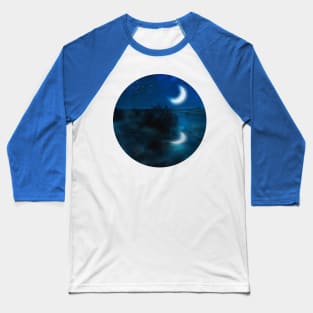 Crescent moon in valley river Baseball T-Shirt